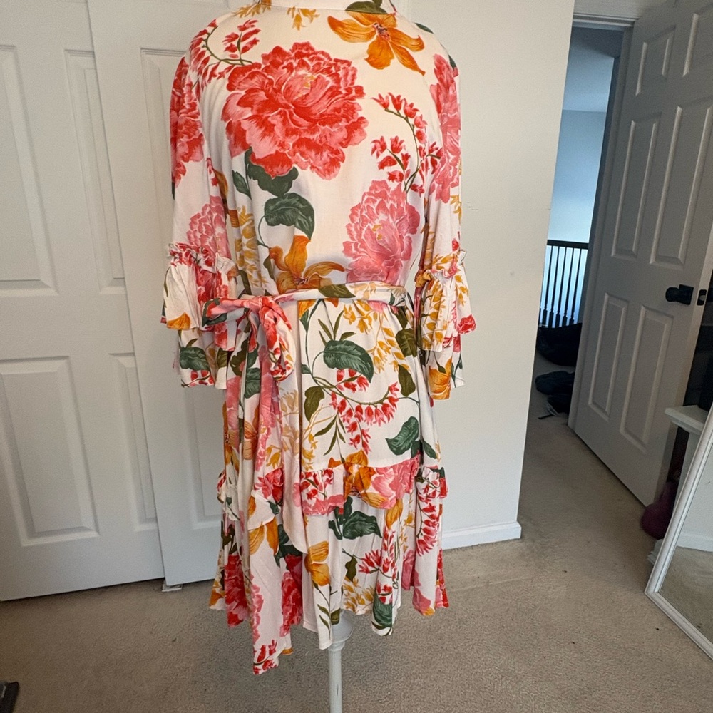 Pedal & Pup Floral Dress Dress with Ruffle Sleeves - Picture 6 of 9